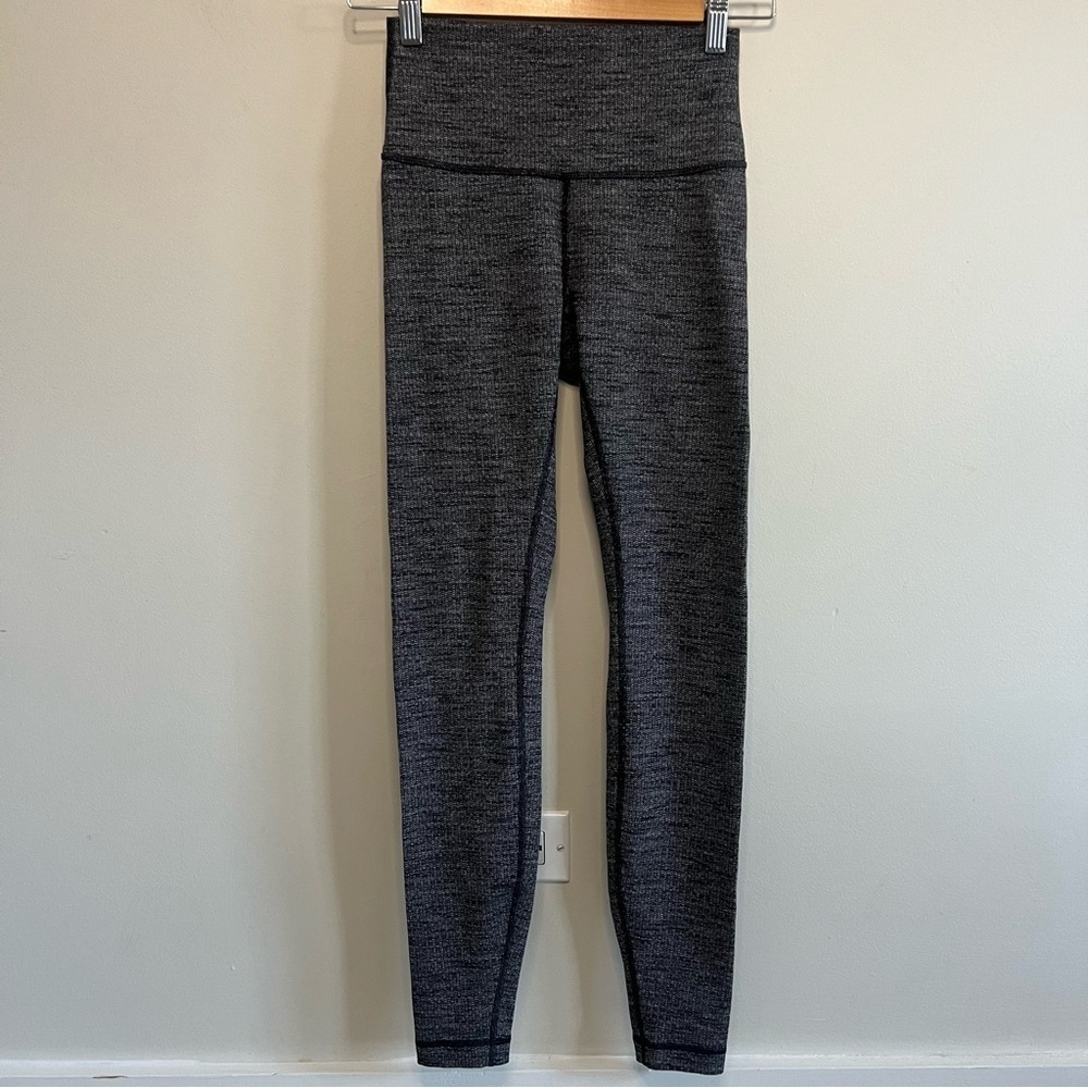 Lululemon Athletica Charcoal Textured Leggings Athleisure Yoga Gym Workout